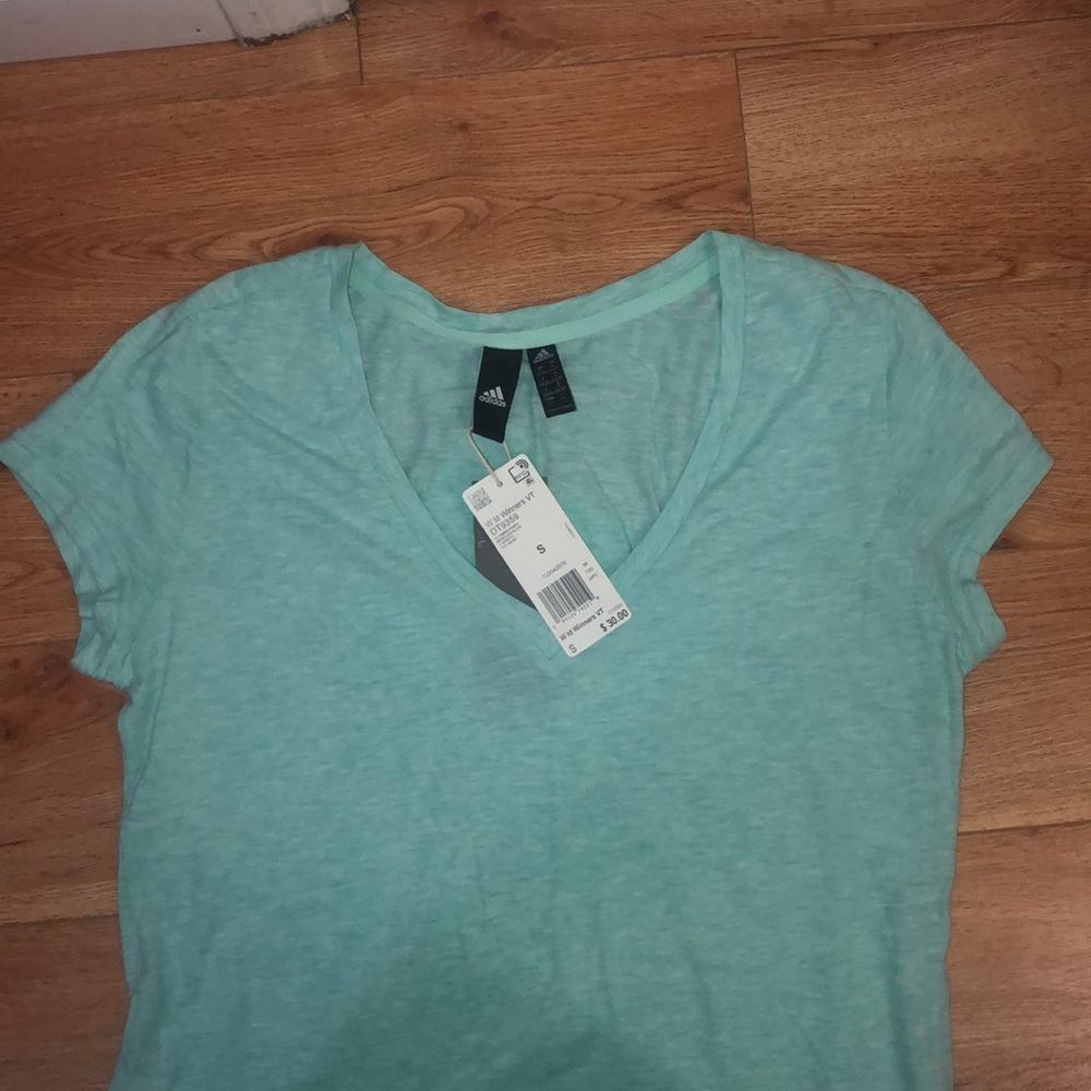 Adidas light blue tee shirt